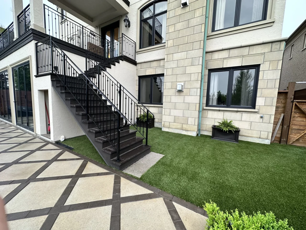 Finished artificial grass yard in York Region